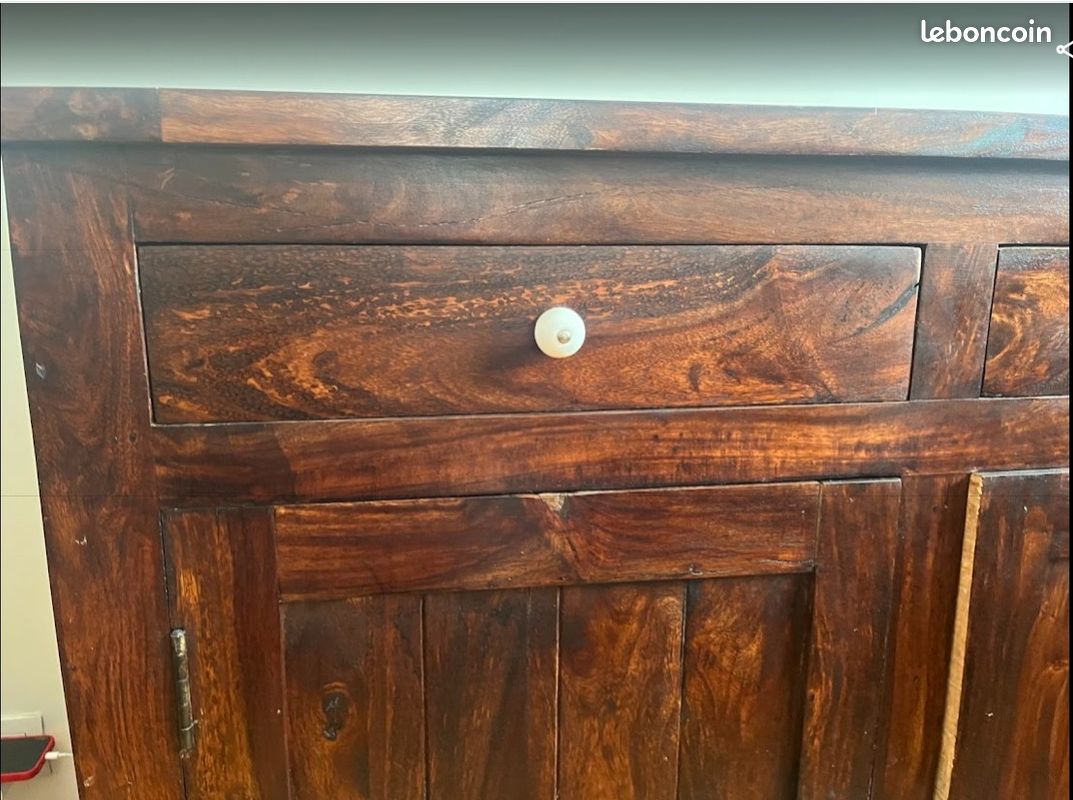 Ensemble meubles: 2 tables + 6 chaises + buffet - bon état (image 7)
