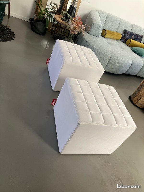 Pour / siège Fatboy en Forme de Cube matelassé , blanc 60 x 60 x 72 cm (image 3)
