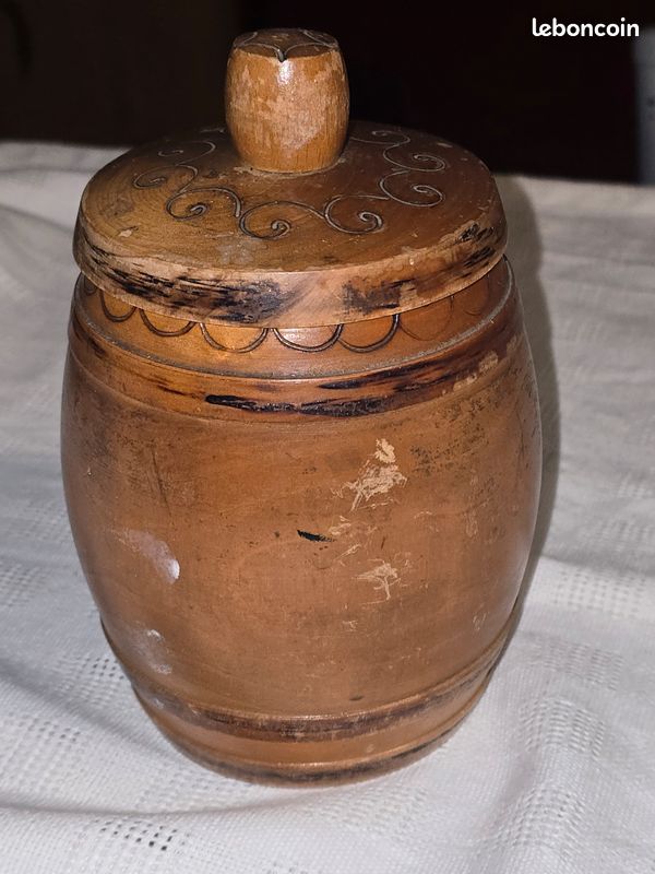 Pot en bois Bretagne - ancien - vintage (image 5)