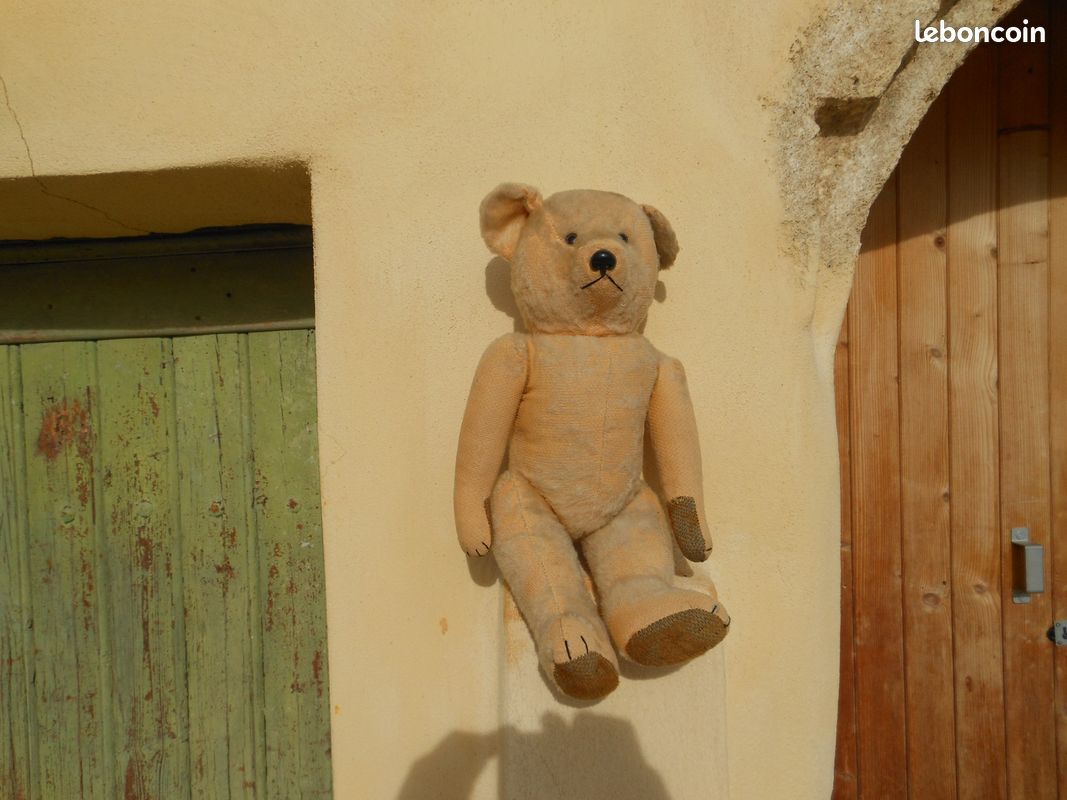 ANCIEN OURS en PELUCHE vers 1920, JOUET ANCIEN un peu usé
