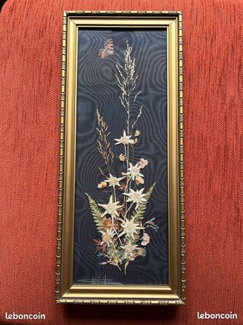 Cadre Mural Herbier Fleurs De Vie : Décoration Artisanale Naturelle Made In France