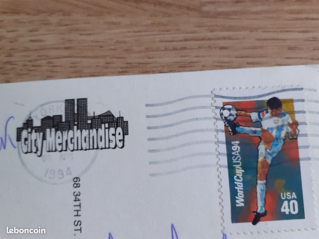 Lot: carte postale new york + timbre oblitere 1994 + carte postale the las vegas strip1994 + timbre oblitere bon etat (image 4)