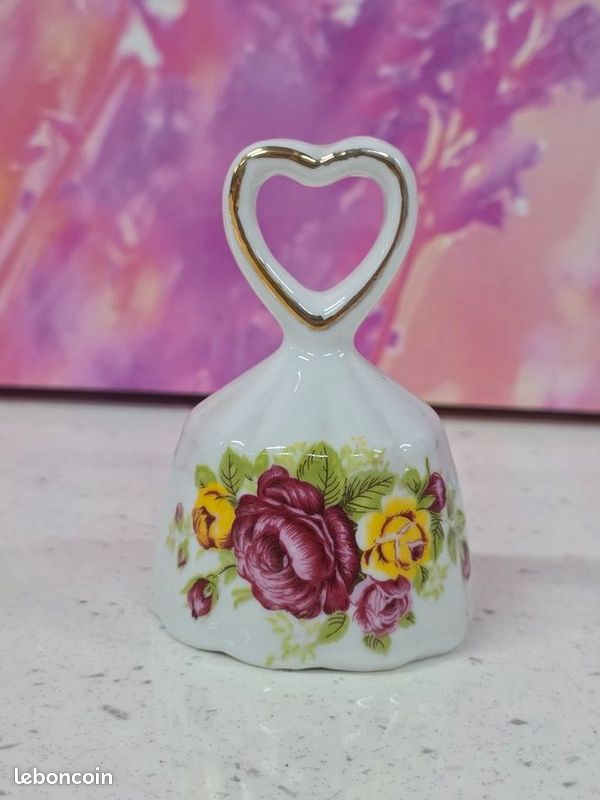 Mini Cloche / Clochette De Table En Porcelaine - Vintage - Bon état