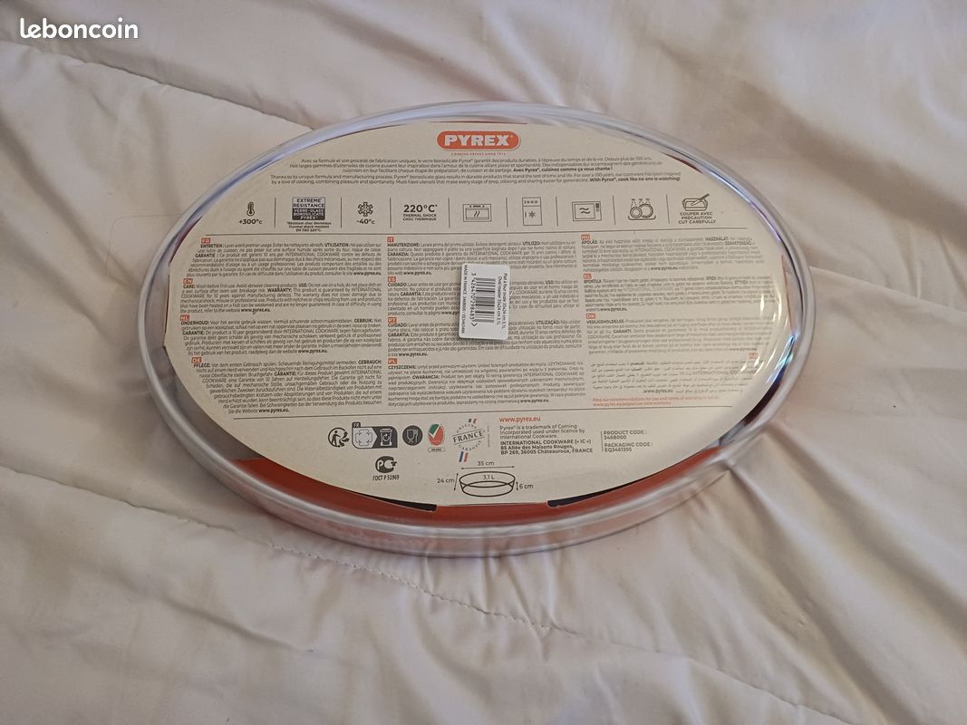 Plat Pyrex ovale Neuf 3.1 litres 35*24*6cm (image 3)