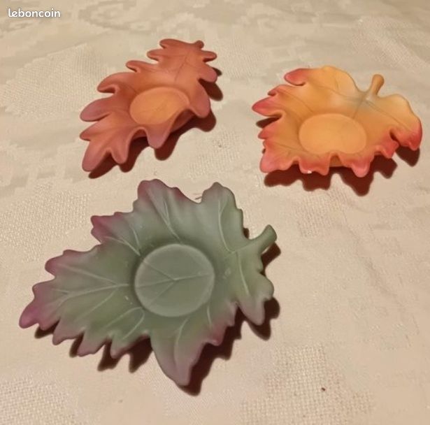 Lot De 3 Bougies Chauffe-plat PartyLite - Feuilles - État D'occasion