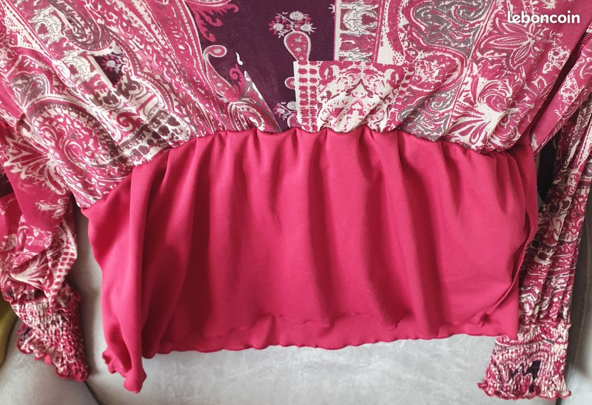 Blouse Tunique Patrice Breal Taille 40 - Manches 3/4, Viscose Multicolore - Occasion Très Bon état