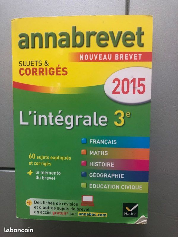 Annabrevet 2015 sujets et corrigés (image 1)