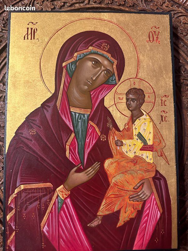 Icône byzantine orthodoxe peinte main (image 3)
