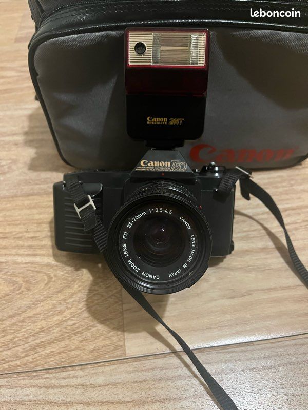 Appareil Photo Reflex Argentique Canon T50 - Boîtier Seul 35mm Noir, Occasion Fonctionnel