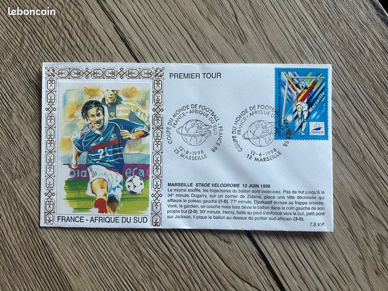 ENVELOPPE 1ER JOUR coupe du monde de football France 98 Saint Etienne 1996 EUR 2,00 - FR