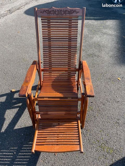 Chaise longue de sieste en bois (image 3)