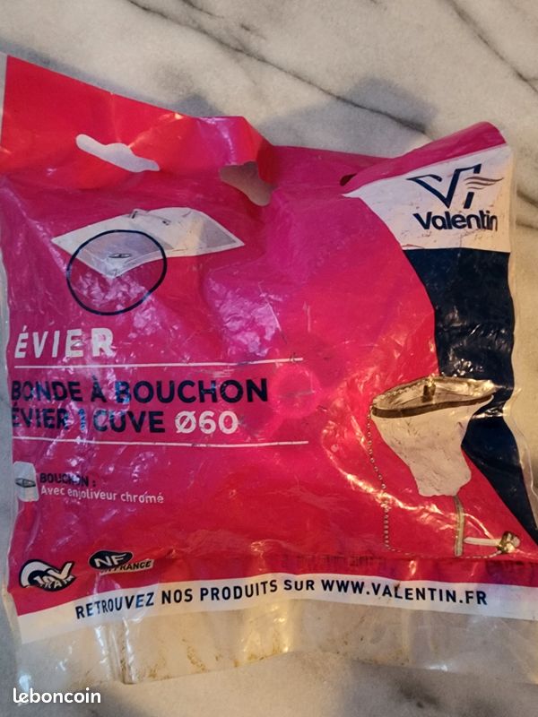 Bonde inox VALENTIN à bouchon diamètre évacuation 1''1/2 ou 40×49mm (image 1)