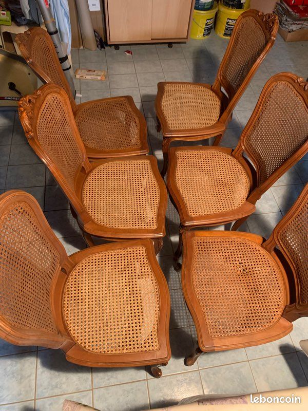 Chaises cannées ancienne en bois (image 2)