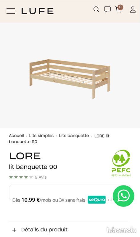Lit banquette LUFE 90x190 (image 6)