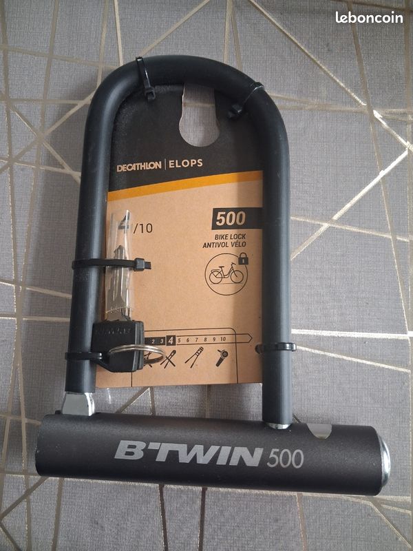 Cadenas de vélo avec chaîne antivol 500 L - Noir - Btwin