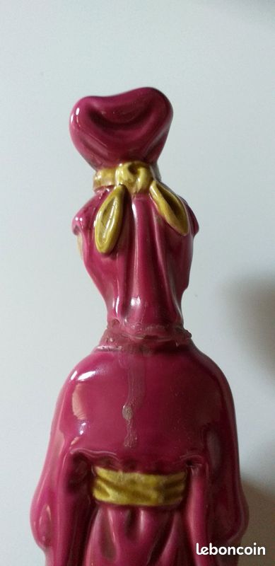 Sculpture ancienne Chinoise porcelaine craquelée polychromes (image 6)