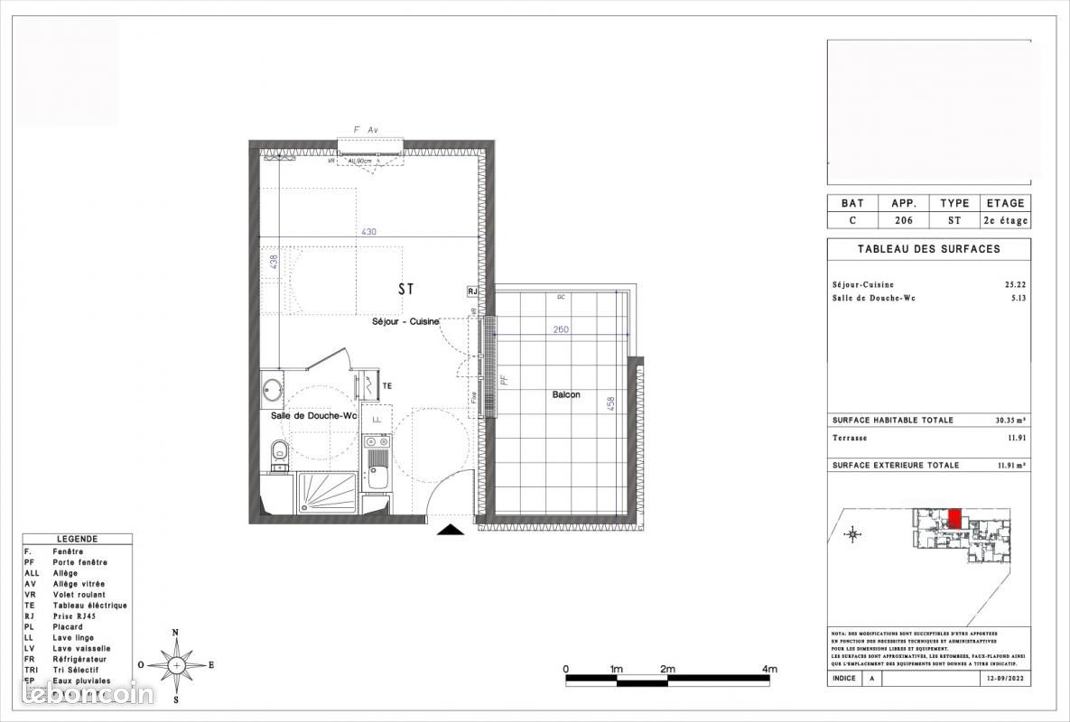 Appartement a louer melun - 1 pièce(s) - 30 m2 - Surfyn