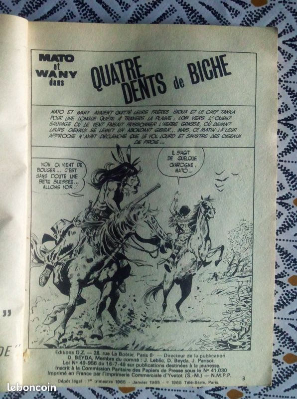 BD Télé Série Bleue n° 15 : Les Indiens 1965. Complet. État correct (image 5)