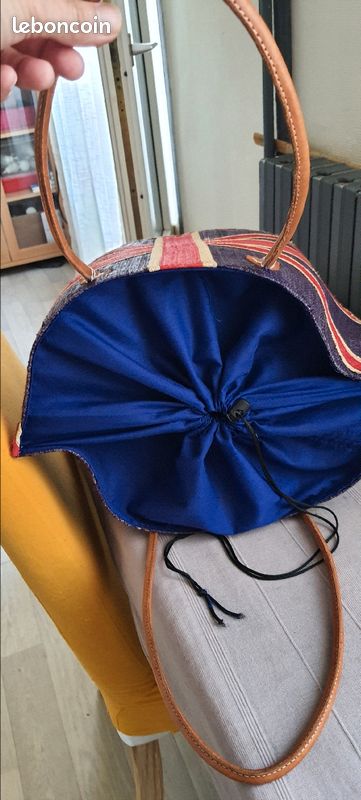 Sac en paille à motif (image 1)