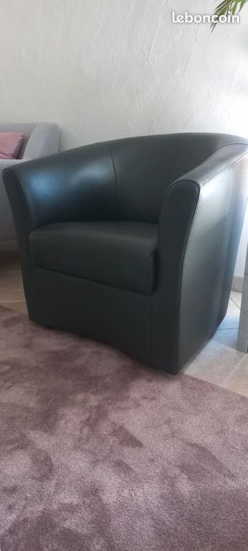 Fauteuil cabriolet pivotant cuir (image 1)