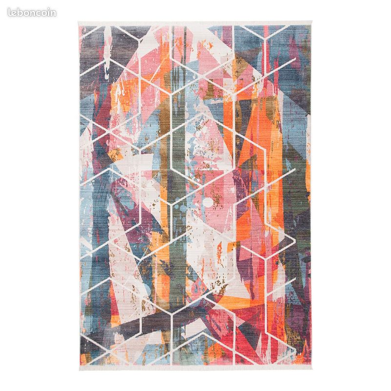 Tapis géométrique en polyester Game Multicolore 200x285 (image 2)