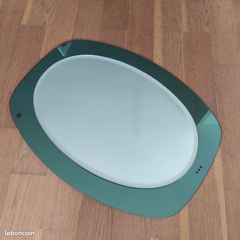 Miroir vintage salle de bain en verre ISA Bergamo vers 1980 (image 3)