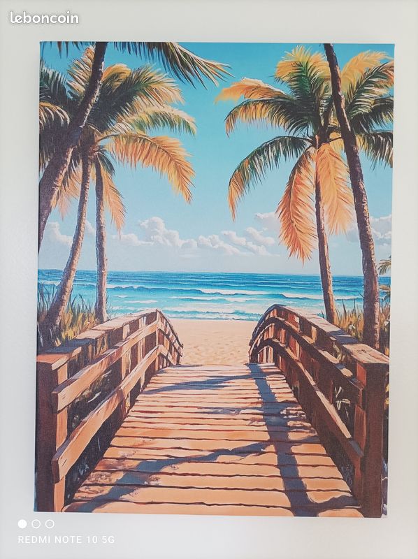 Lot de 3 tableaux toile 30x40 cm – Style Surf Rétró / Plage (image 2)