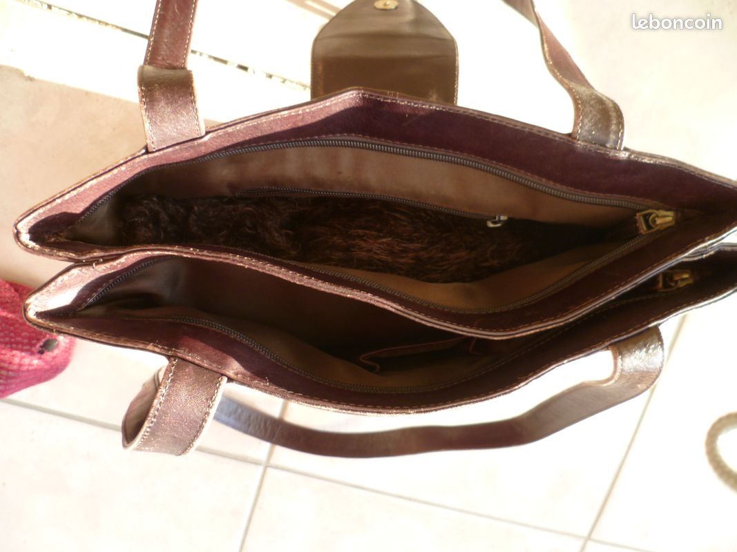Sac marron tout cuir (image 3)