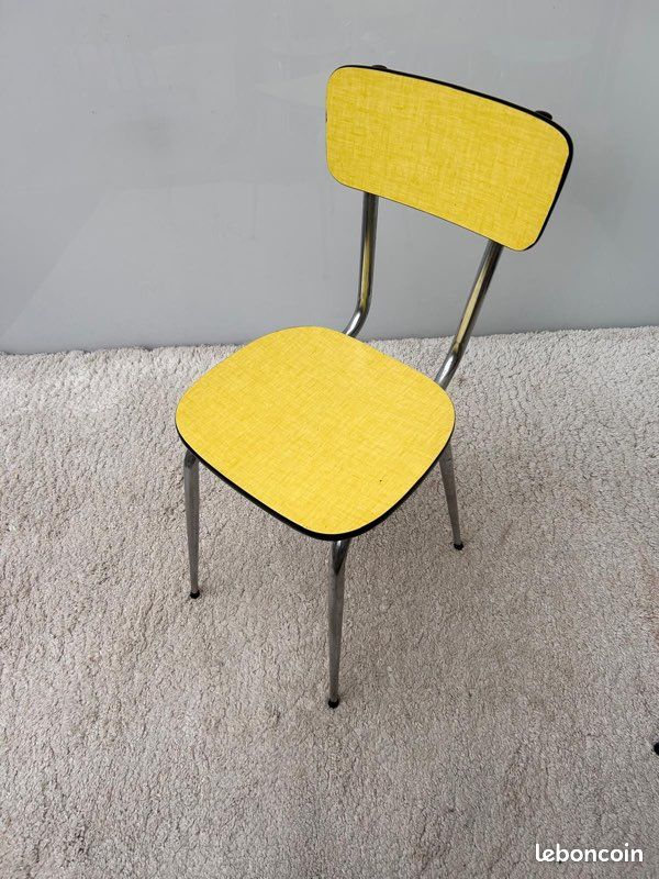 Lot 4 jolies chaises Formica couleur vintage 1970 (image 3)