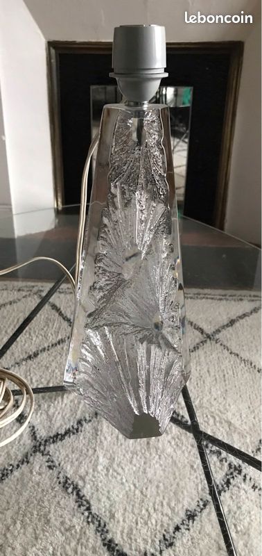 Pied De Lampe En Cristal Daum - Modèle 7 - État Très Bon