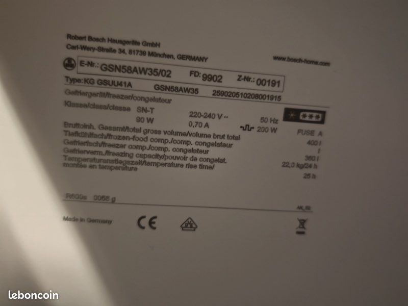 Congélateur Bosch KG GSSUU41A (image 3)