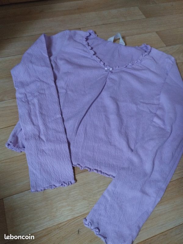 T-shirt manches longues viole pâle (image 1)