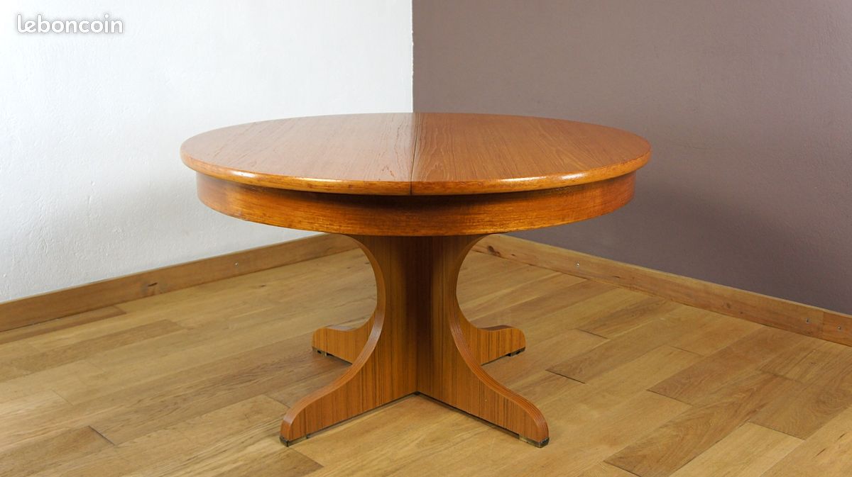 Table de Salle à Manger Ronde & Pied Central Vintage 1960 (image 8)