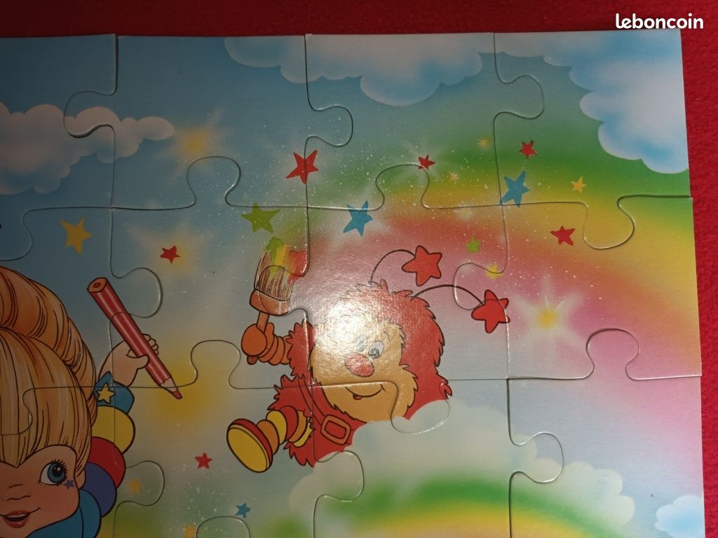 Jeu De Puzzle-Cubes En Bois Rainbow Brite – Eichhorn Allemagne 1983 – Jouet Vintage Enfant