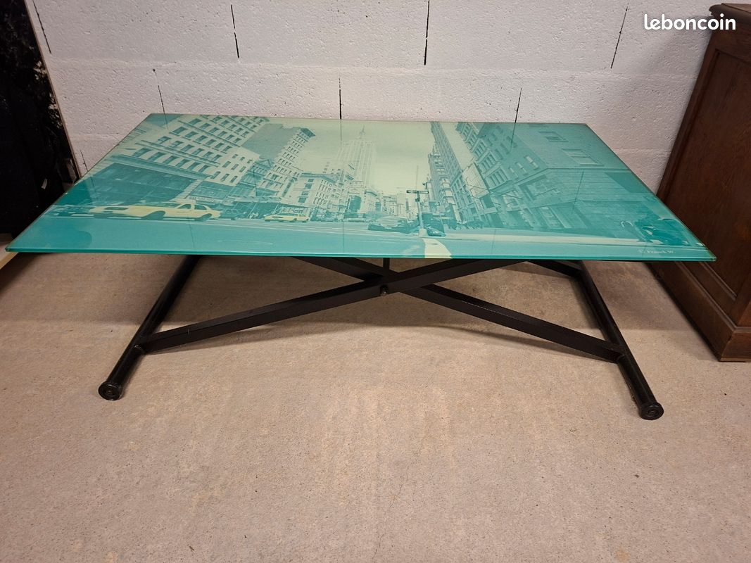 Table basse en verre reglable (image 1)