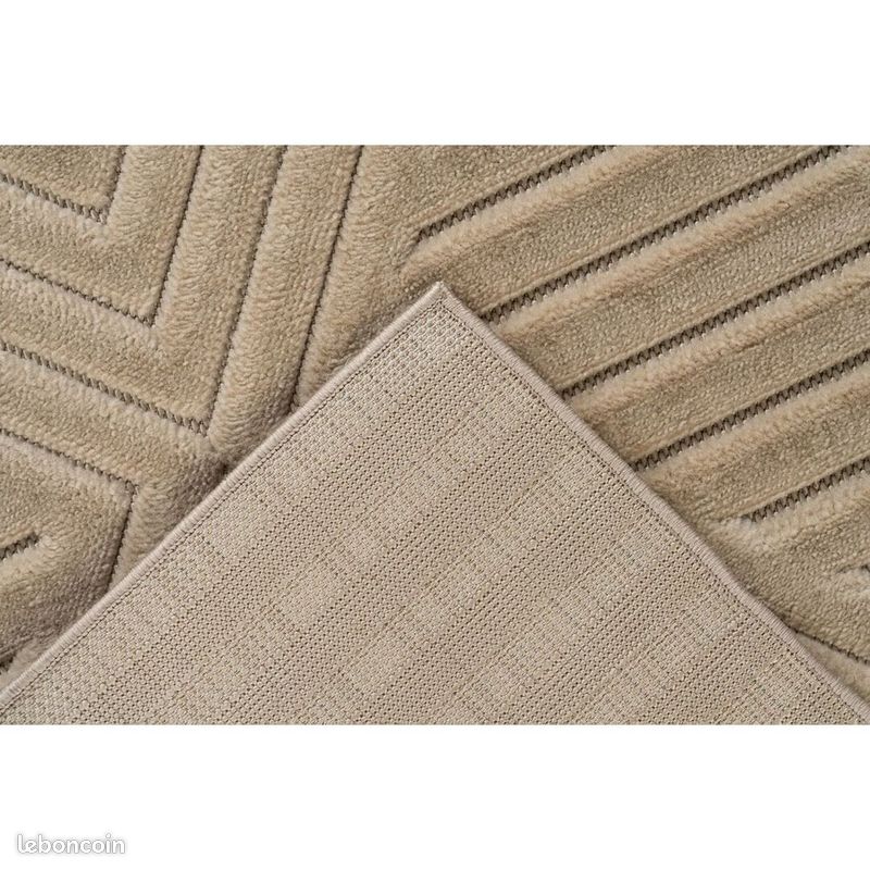 Tapis extérieur et intérieur 3D moderne graphique Bianca Beige 120x170 (image 5)