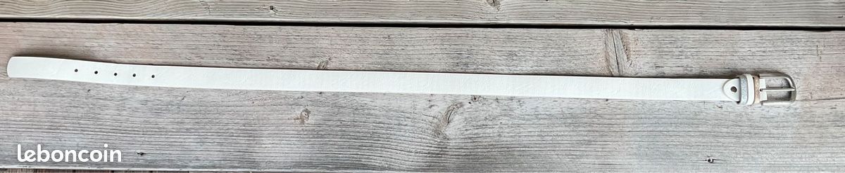 Ceinture croûte de cuir de vachette blanc T85 (image 3)