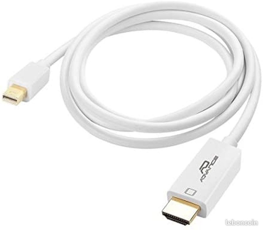 Câble 2m mini Display Port mâle vers HDMI 4K mâle (image 1)