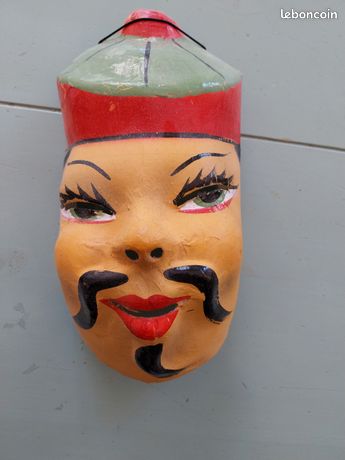 Ancien Masque De Carnaval En Carton Peint - Bécassine - Breveté S.G.D.G - Rare