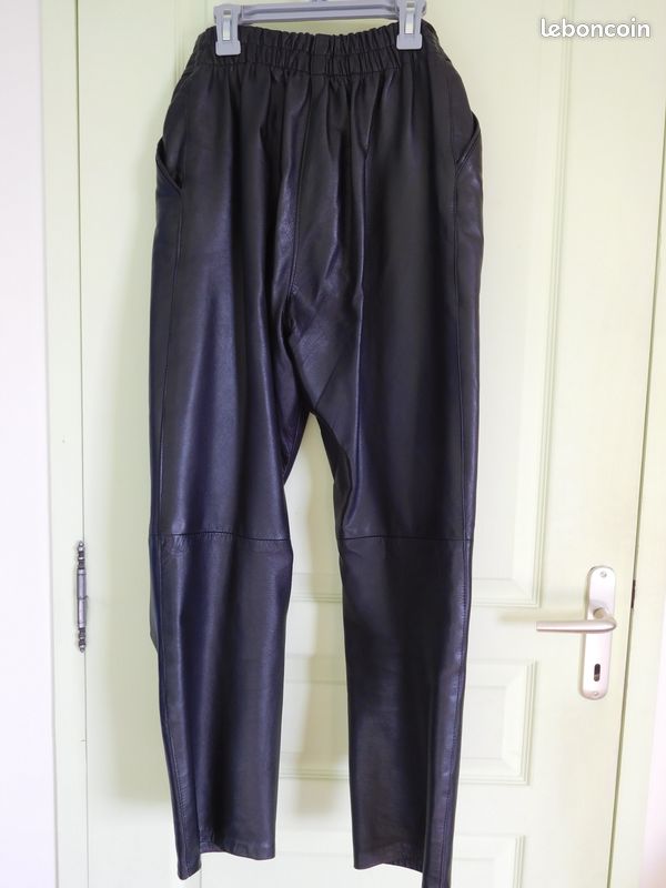 Pantalon en cuir noir de qualité (image 2)