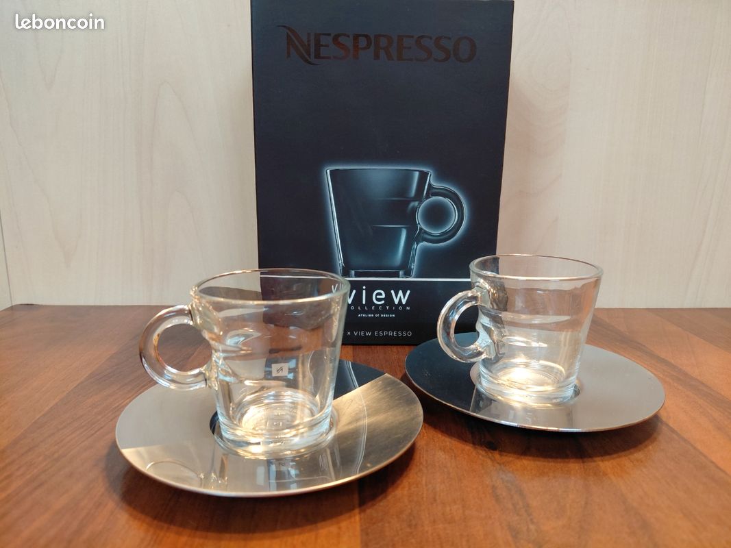 Lot De 2 Tasses Nespresso En Verre – Hauteur 6,5 Cm – Neuf (sans Soucoupe)