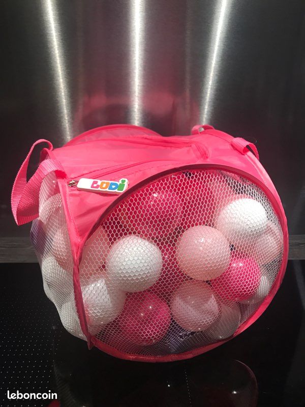 Boules plastiques Ludi rose/blanc/violet (image 1)