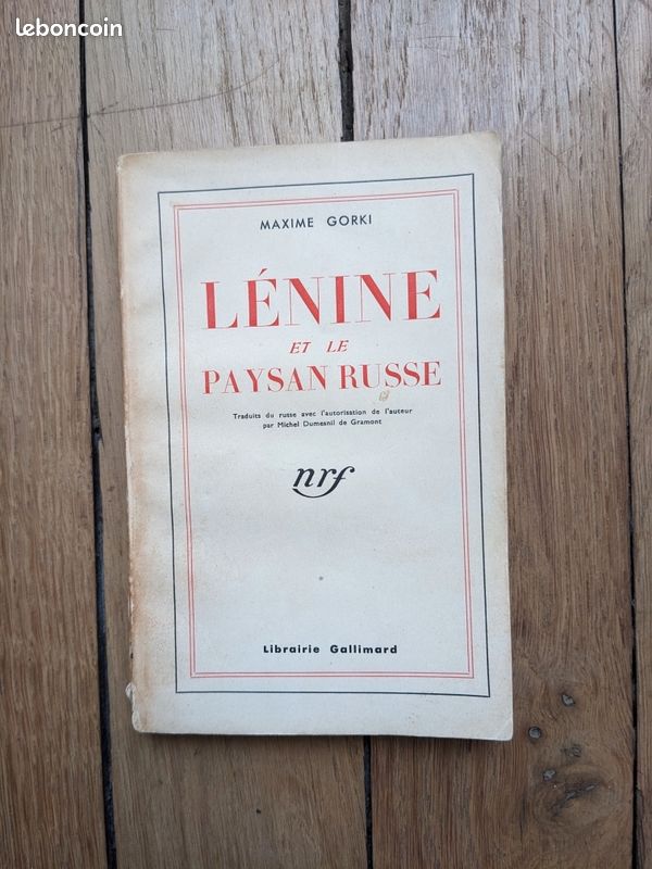 Maxime Gorki, "Lénine et Le Paysan russe", première édition NRF 1925 (image 1)