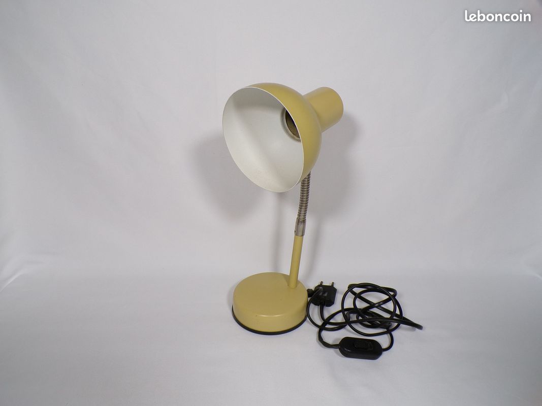 Lampe de bureau vintage années 70 flexible beige (image 1)