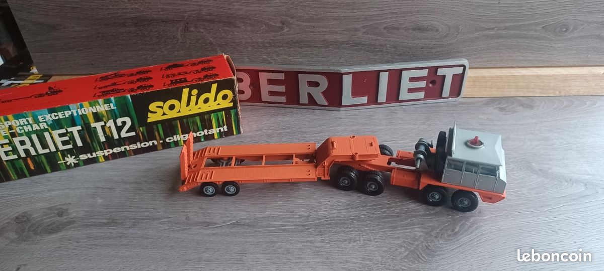 Tracteur Berliet T12 Porte char & Boite d'origine Solido Réf:211 années