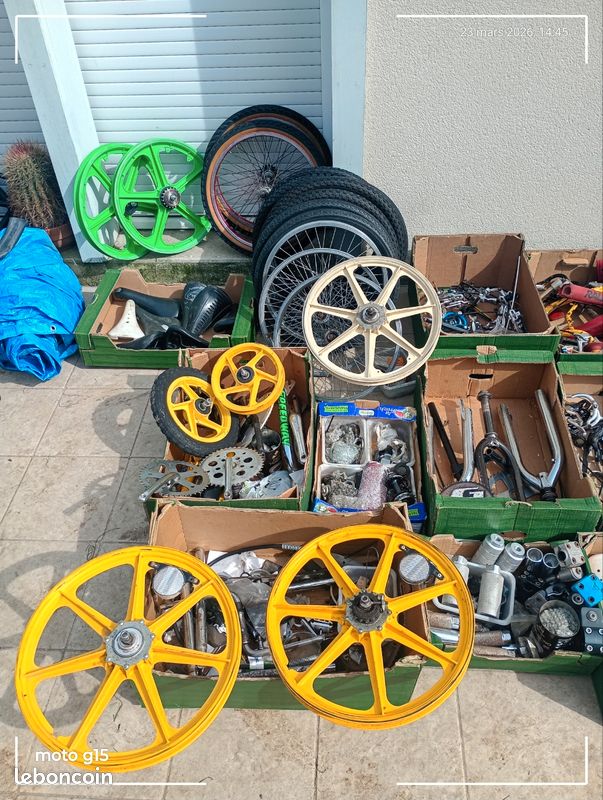 Lot Pièces BMX oldschool vintage collector 80 GT Pro bar mongoose SR Sakaké Sugino Tioga Hutch