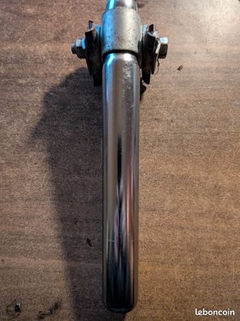 Tige de selle vélo vintage ancien en acier chromé - 25 mm, avec chariot - Sport & Plein air