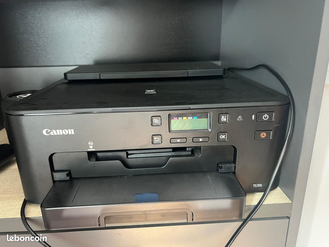 Imprimante Canon PIXMA TS705 — parfait état + cartouches d'encre NEUVES (noir + couleurs) (image 1)