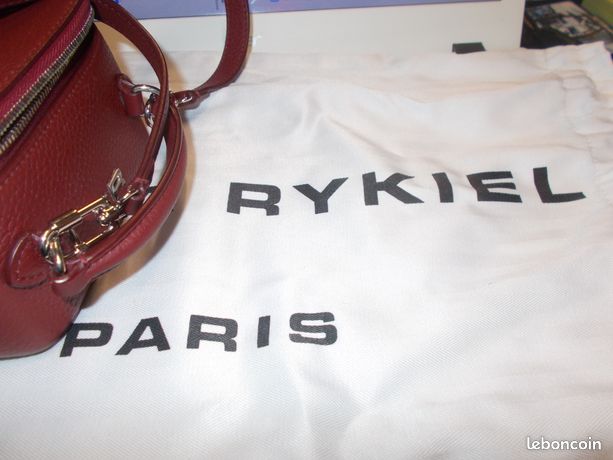 Sac Vintage SONIA RYKIEL - Noir - Toile Et Cuir - Taille Petit (30x20x20 Cm) - Occasion Excellent état