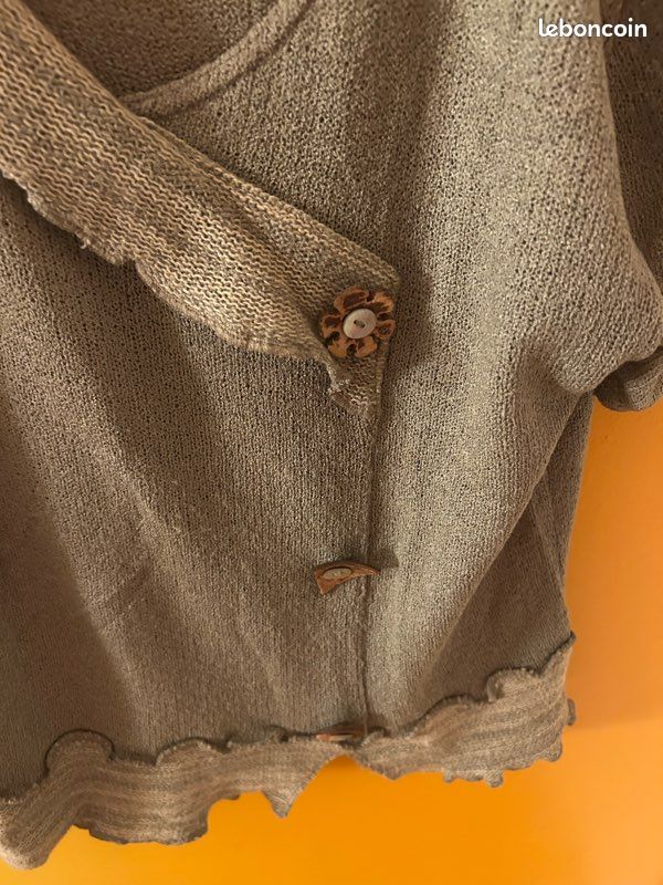 Pull manches courtes vert kaki (image 7)